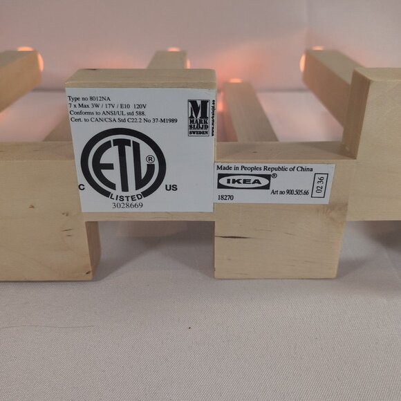 IKEA Strala 7 Arm Candelabra Wood Pine Beige 900.505.66 Lamp Mark Slojd Vintage - Picture 4 of 16